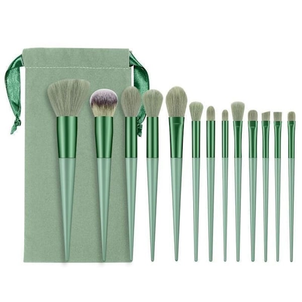 13 kpl Meikkisivellinsetti Kosmeettiset siveltimet Soft Fiber Foundation Contour - Green