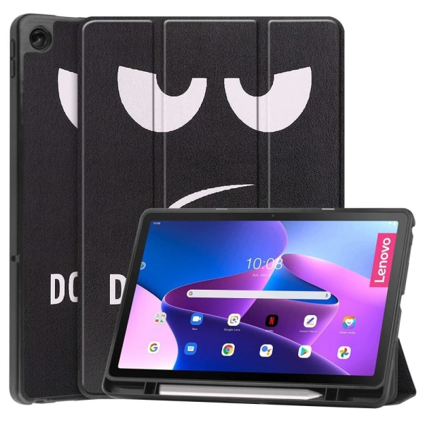 Til Lenovo Tab M10 Plus (Gen 3) Trifoldet stativdæksel - Rør ikke ved mig Black