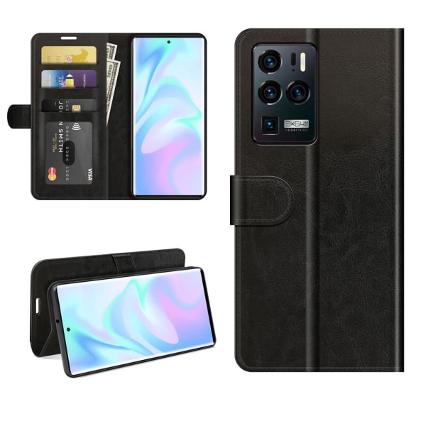 ZTE Axon 30 Ultra 5G Retro Wallet Crazy Horse Texture Case med Black