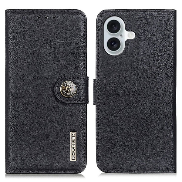 KHAZNEH Lommebok Stativ Etui for iPhone 16 Black