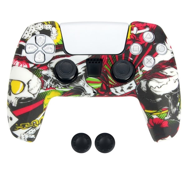 DATA FROG För Sony Playstation 5 Silikonskydd Spelkontrollskydd med 2 Rocker Caps multifärg