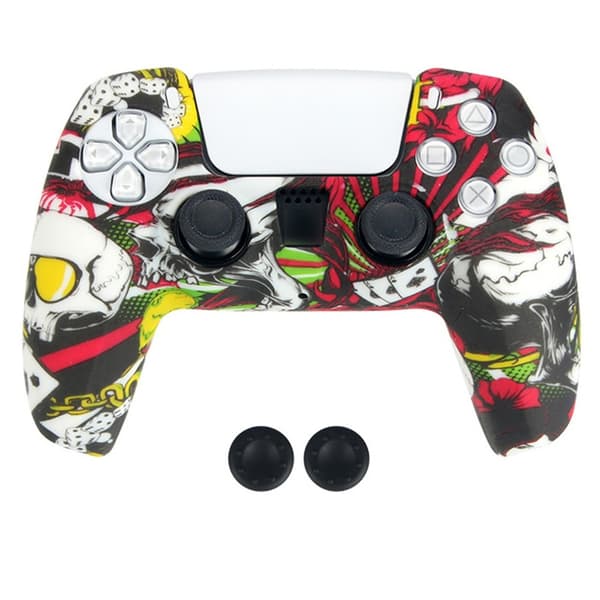 DATA FROG Silikondeksel for Sony Playstation 5 Gamepad med 2 Rocker Caps Multicolor