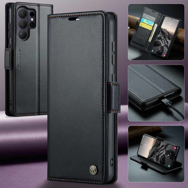 CASEME Retro Pung Taske til Samsung Galaxy S26 Ultra - Sort sort