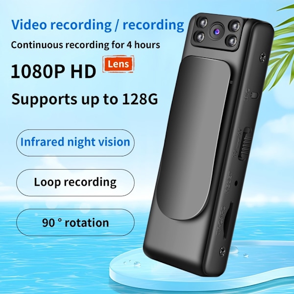 Infraröd Night Vision Full HD 1080P Fick Kamera Videoinspelare Svart