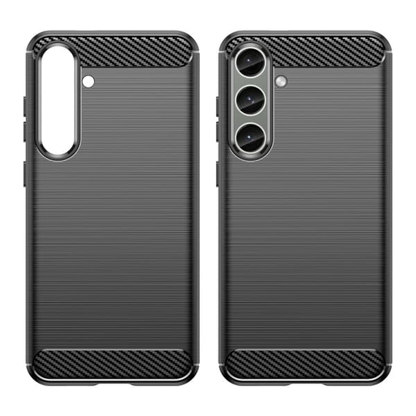Mobildeksel for Samsung Galaxy S24+ TPU Karbonfiber Tekstur Black