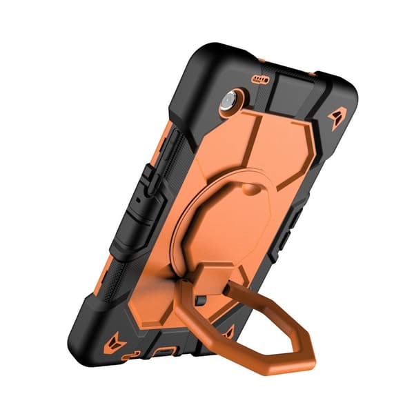 Til Samsung Galaxy Tab A11+ Kraftig rustningsveske Nettbrettveske Black + Orange Multicolor