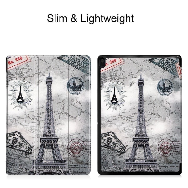 Mønster Tri-fold Stand Cover Lenovo Tab E10 - Eiffeltårnet Multicolor