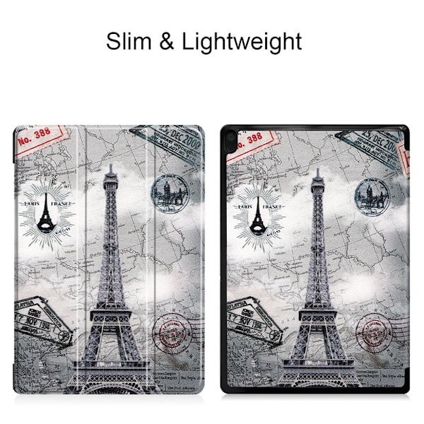 Pattern  Tri-fold Stand Cover Lenovo Tab E10 - Eiffel Tower Multicolor
