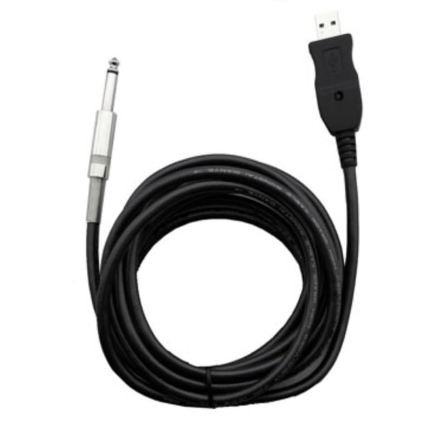 USB-gitarrkabel kabel för gitarr Svart