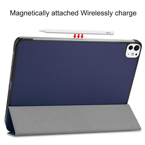 Till iPad Pro 11 (2024) Slim fit tri-fold fodral - MörkBlå Mörkblå