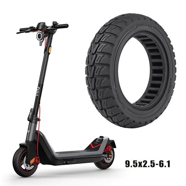 Til Niu Elektrisk Scooter 9,5*2,5 - 6,1 Gummidæk Black