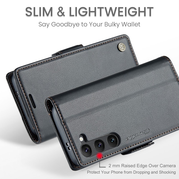 CASEME Retro Lompakkokotelo Samsung Galaxy S25 Black
