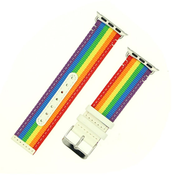 Nylonrem til Apple Watch 3/2/1 38mm - Pride Multicolor
