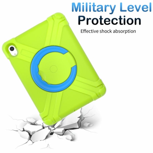 Til iPad 10.9 (2022) 360-graders rotationsstativ-tabletcover Anti-faldbeskyttelse Green