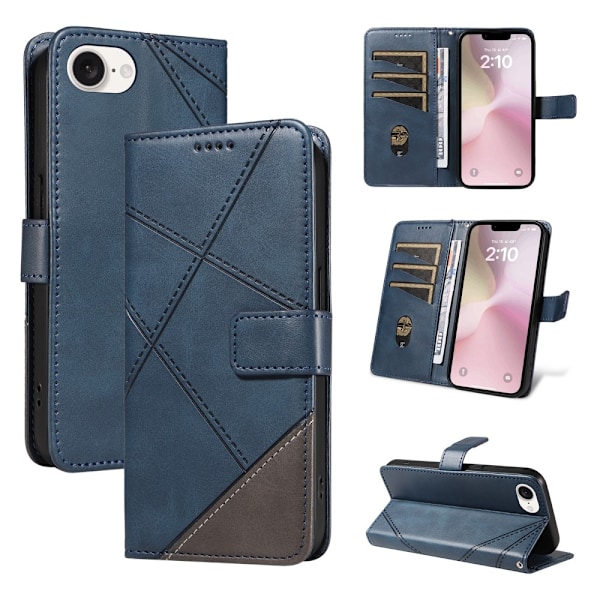 Plånboksfodral till iPhone 17e / 16e - Geometric Line Blå