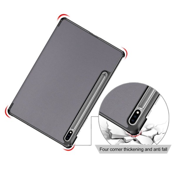 Slim Fit Cover Fodral Till Samsung Galaxy Tab S7 FE / Tab S7 Plus / Tab S8+ - Grå grå