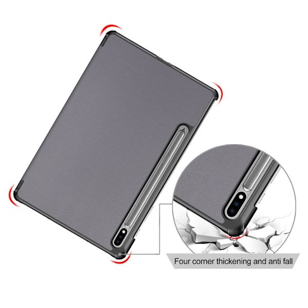 Trifoldet stativ Smart Taske til Samsung Galaxy Tab S7 FE/Tab S7 Plus/Tab S8+ Grey