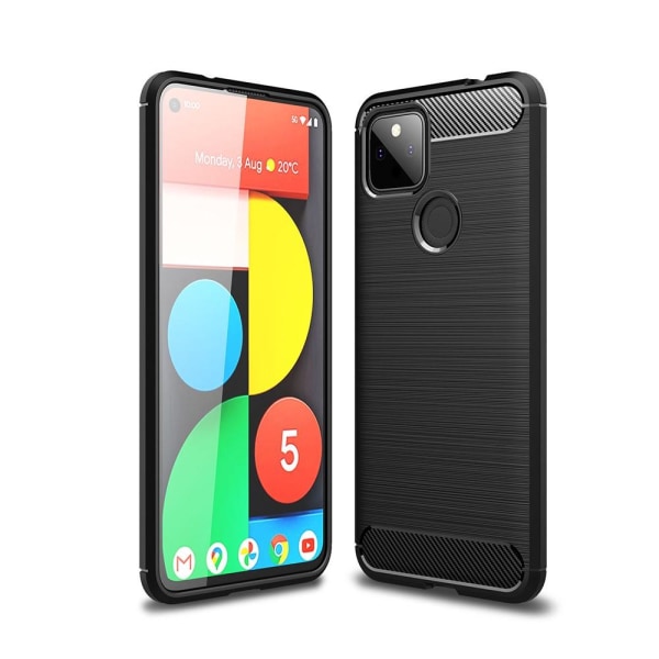 TPU-deksel med karbonfibertekstur for Google Pixel 5a Black