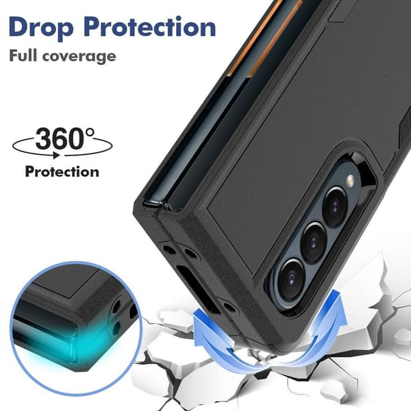 Samsung Galaxy Z Fold 4 5G PC + TPU foldetelefonetui Dropsikkert bagcover Black