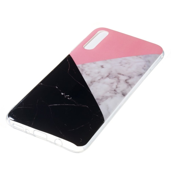 Marble Pattern IMD TPU Soft Back Case for Samsung Galaxy A70 - Style D Black