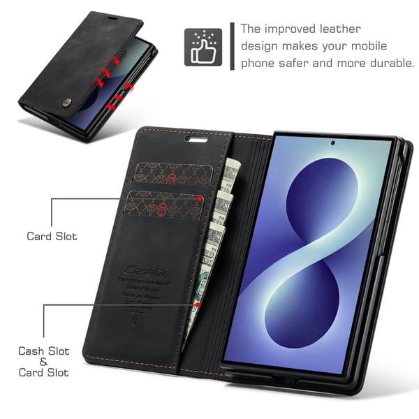 CASEME Telefonpungcover med støtteben til Samsung Galaxy Z Fold8 Black