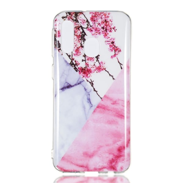 Marble Pattern IMD TPU Soft Back Case for Samsung Galaxy A40 - Style F Black