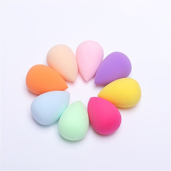 2 stk Makeup Sponge Blender Teardrop Beauty Egg Cleansing Puff Skin Care - Lyseblå Blue