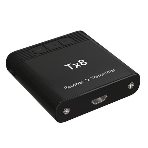 Tx8 2-i-1 Bluetooth 5.0 sender/modtager adapter til TV PC hovedtelefoner musik lyd Black