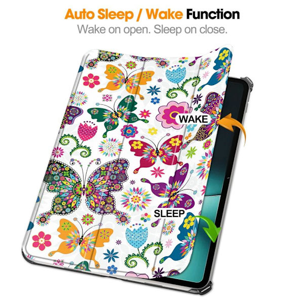 Til OnePlus Pad Trifold Stand Tabletcover - etui - Sommerfugle Multicolor