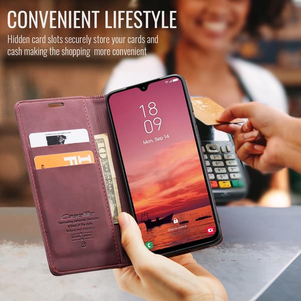 Til Samsung Galaxy A37 5G CASEME Lommebokdeksel rød