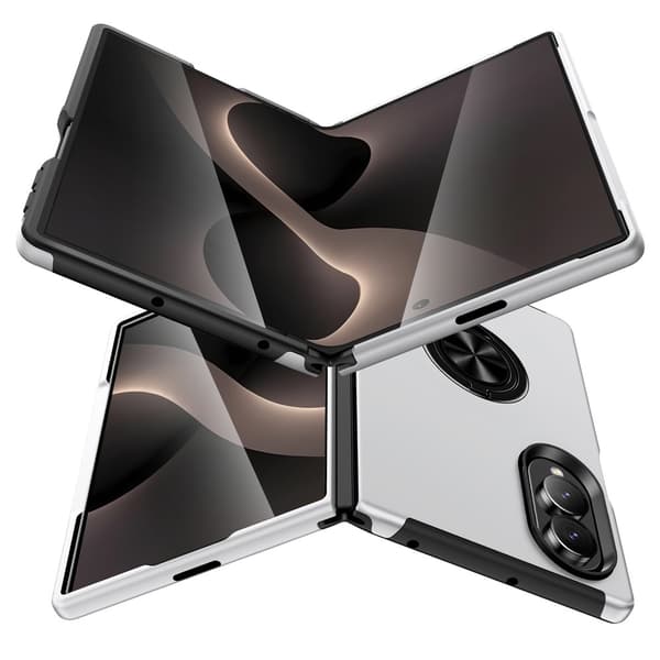Hybridtelefonfodral med ringhållare till Samsung Galaxy Z Fold8 Silver