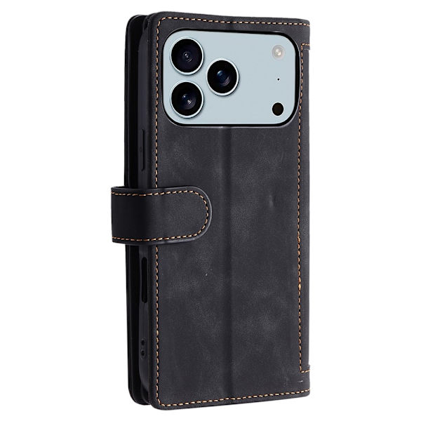 Til iPhone 17 Pro Max Etui med Lynlåslomme og 9 Kortlommer Black