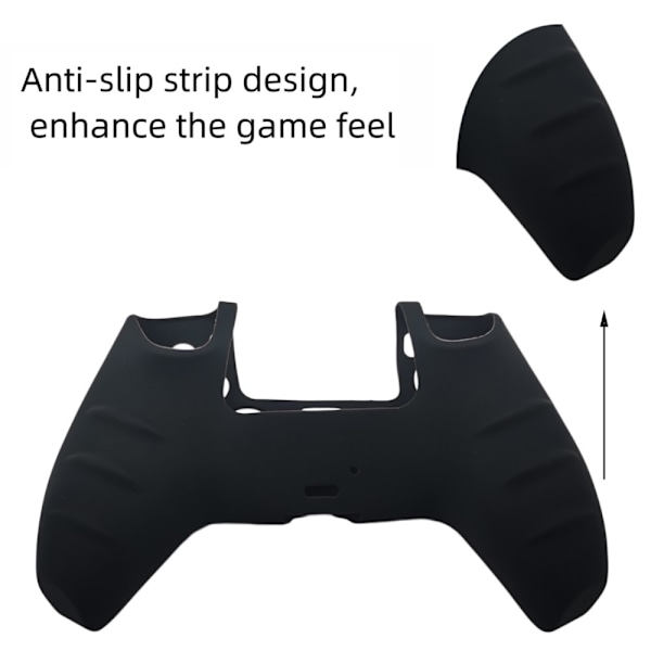 För Sony PlayStation 5 PS5 Silikonfodral Anti-Slip Skydd - Svart Svart