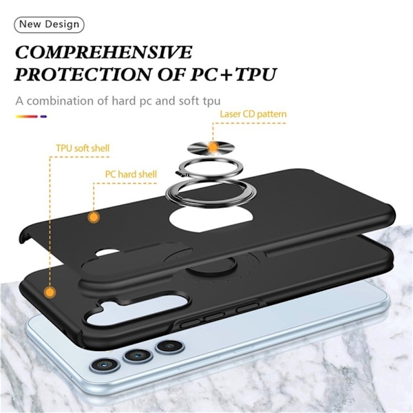Samsung Galaxy S25 / S24 Fingerring Kickstand Hybrid Taske Black