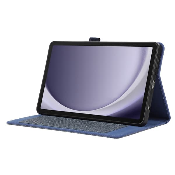 Etui for Samsung Galaxy Tab A9 Tablet med stofftekstur, folio og stativ Blue
