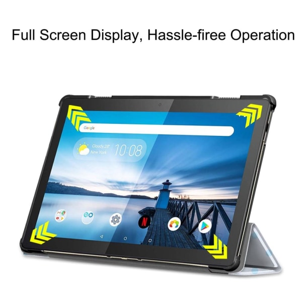 Kolminkertainen telinekotelo Lenovo Tab M10 TB-X605F/TB-X605L TB-X505F/TB-X505 nukkuva pöllö Blue