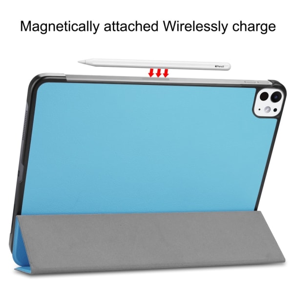 Til iPad Pro 11 (2024) Etui Tre-fold Stativ Tablet Cover - LysBlå Light blue
