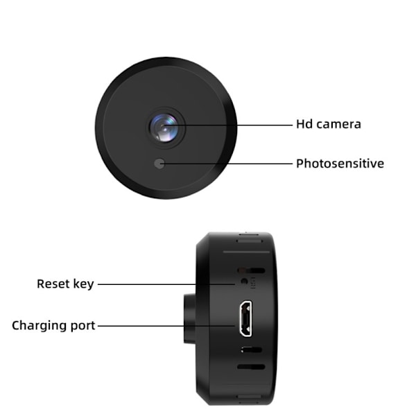 X16 Batterifri Mini Kamera APP Trådløst WiFi Kamera Black