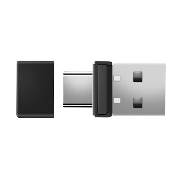 2 i 1 USB USB-C Mouse Jiggler Mouse Mover driverfri holder datamaskinen aktiv Black
