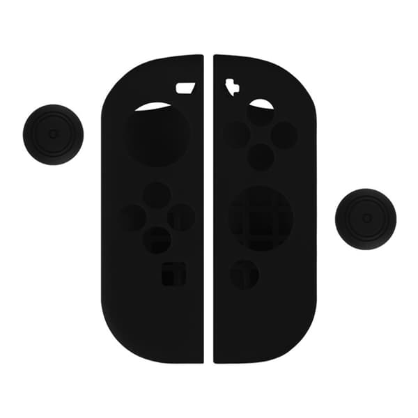 Silikonecover kompatibelt med Nintendo Switch + tommelfingergrebsbeskytter - Sort Black