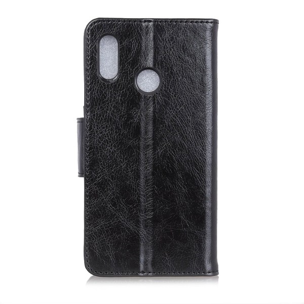 Samsung Galaxy A40 Kuvioitu Jaettu Nahkainen Lompakkokotelo - Musta Black
