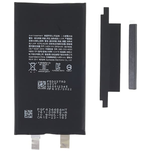 iPhone 12/12 Pro 3.83V 2815mAh Oppladbart Li-ion Batteri Black