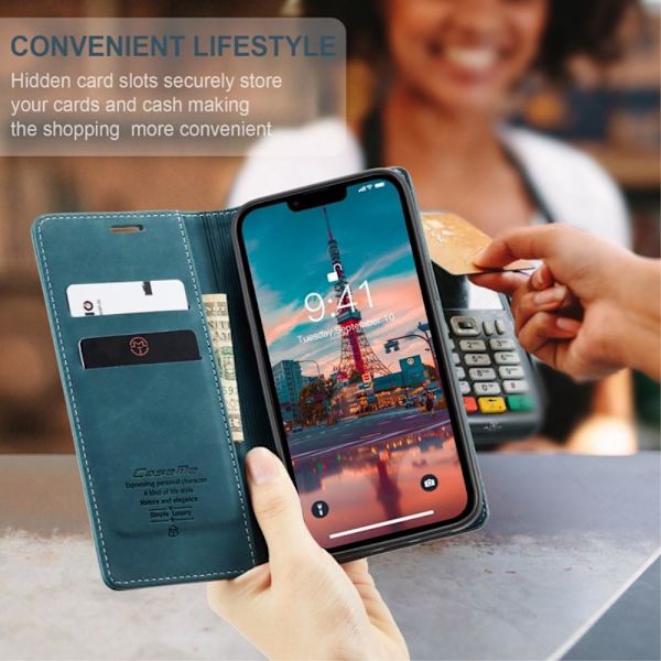 CASEME Plånboksfodral iPhone 14 Plus - Blå Blå