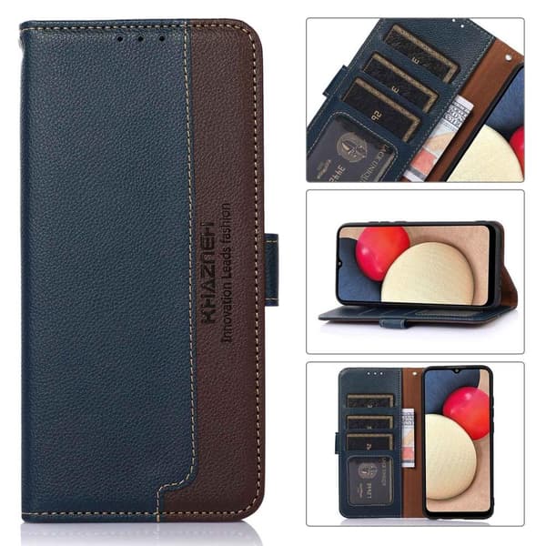 KHAZNEH OnePlus 10T/Ace Pro Lommebok - deksel - Blå/Brun Blue