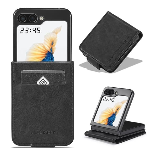 LC.IMEEKE Telefonlommebokdeksel med støtteben til Samsung Galaxy Z Flip8 Black