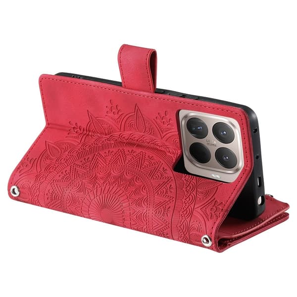 Xiaomi 17T Pro Lompakkokotelo Mandala Red