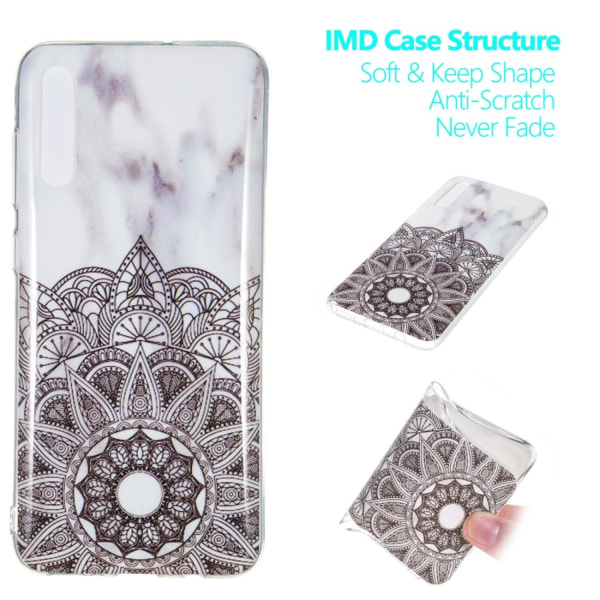 Marble Pattern IMD TPU Soft Back Case for Samsung Galaxy A70 - Style B Black
