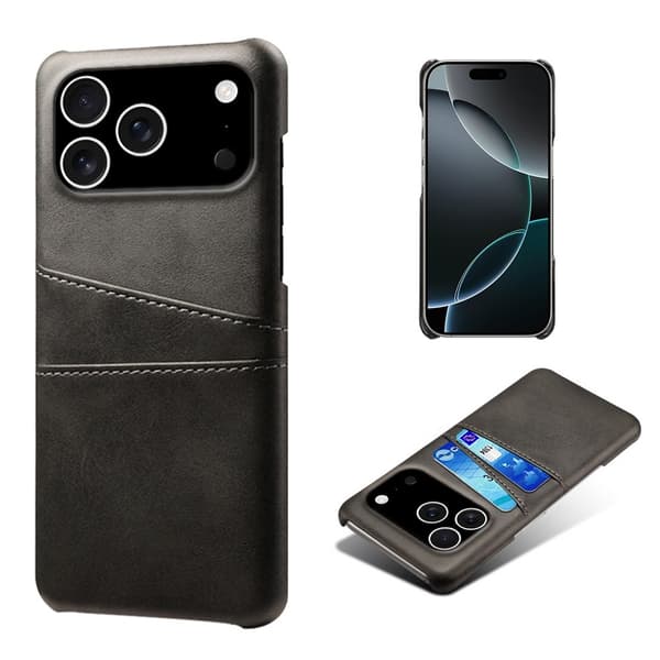 KSQ Deksel med kortplass for iPhone 17 Pro Svart Black
