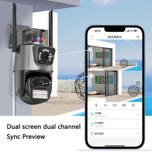 Utendørs Vanntett Intercom Monitor Ball Machine WiFi Kamera Grey