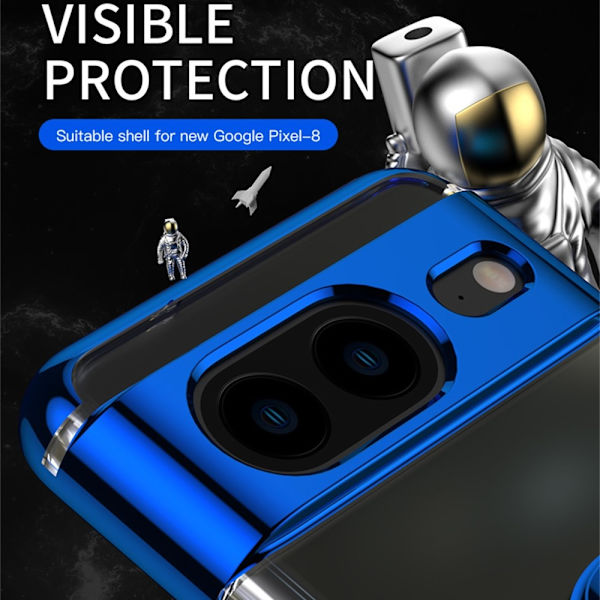 För Pixel 8 Pro skal Finger Ring TPU Transparent